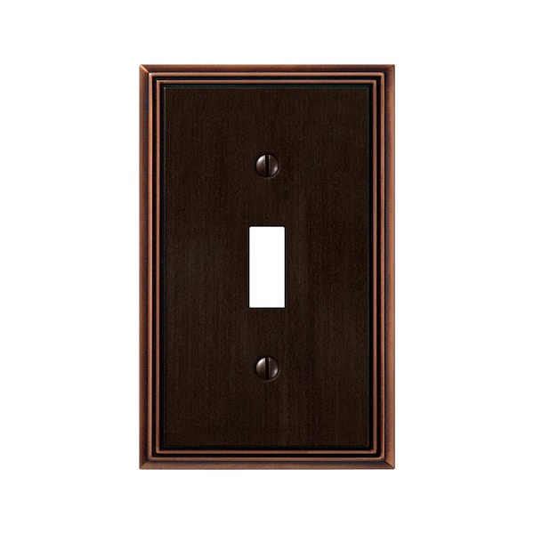 Amerelle Wall Plate, Number of Gangs: 1 gang Die-cast Metal, Aged Bronze Finish, Brown 77TDB - main